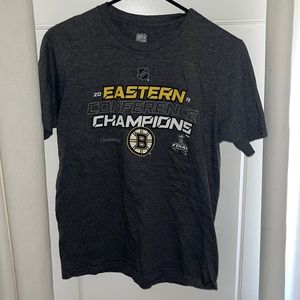 Boston Bruins Hockey 2019 Eastern Conference Champions Boys T-Shirt Size L 14/16